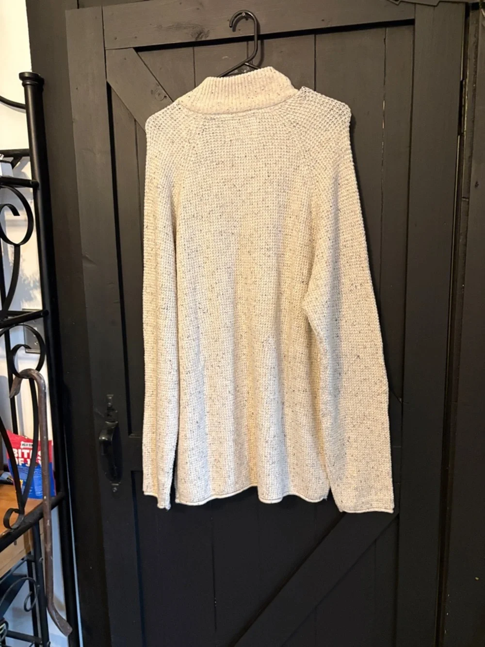 Weatherproof Cream Knit Sweater with Black and Gold Tag